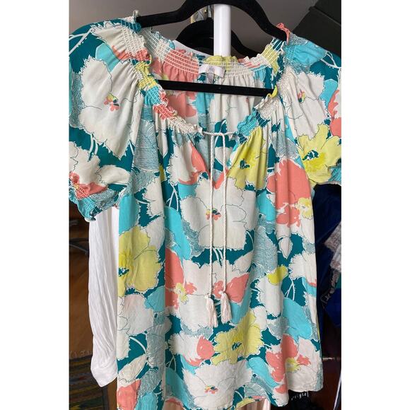 JOIE 100% silk flutter sleeve round neck lightweight top size XS (runs large) - Picture 1 of 11